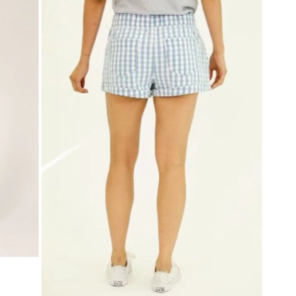 Brand New Women’s Rewash Gingham Print Short Shorts - Picture 3 of 13